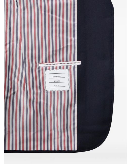 Thom Browne Blue Twill-Button Blazer