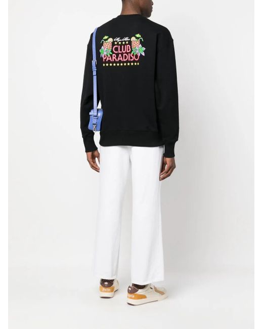 MSGM Black Logo-Print Sweatshirt for men