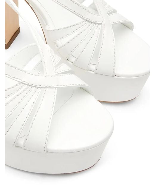 Casadei White Sandales Elsa À Plateforme