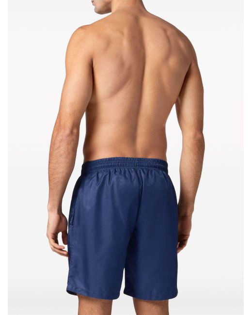 Philipp Plein Blue Logo-print Swim Shorts for men