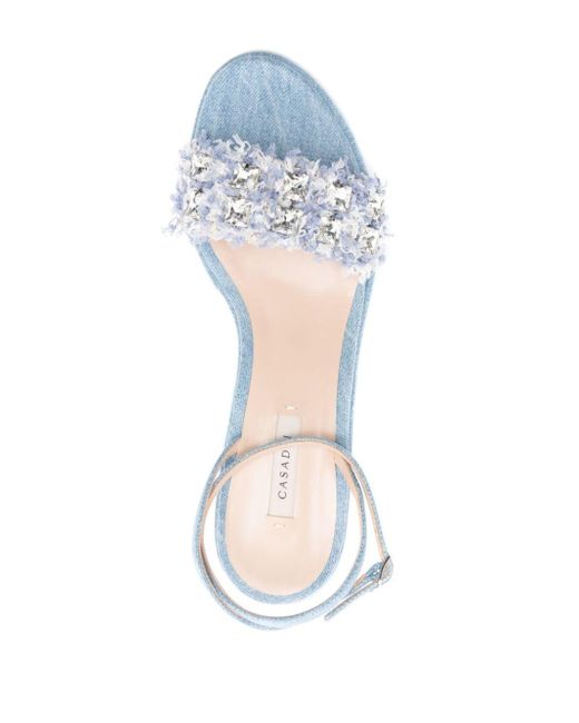 Casadei Blue Elsa 80mm Wedge Sandals