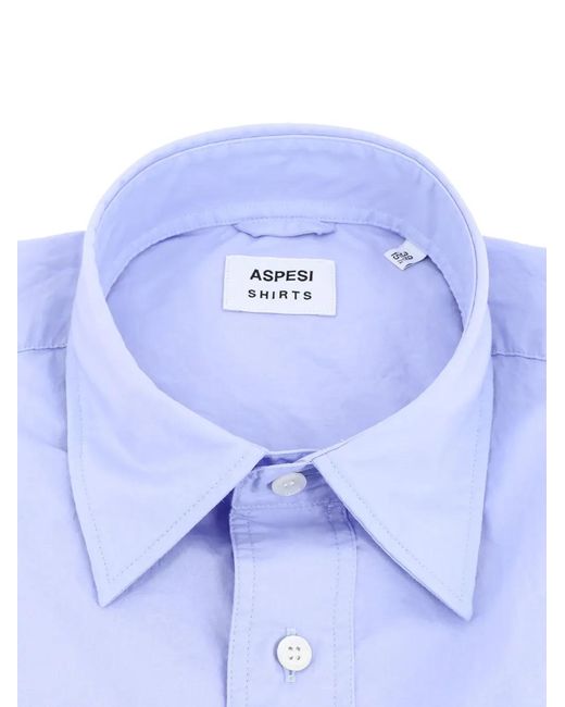 Aspesi Blue Fred Button-Down Shirt for men