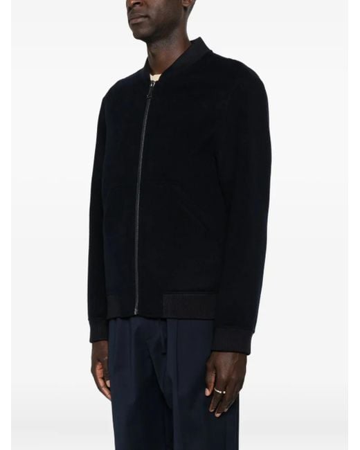 Amaranto Black Zip-Up Pouch-Pocket Jacket for men