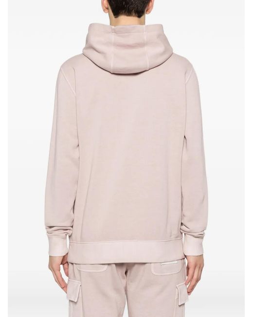 Eleventy Pink Crew-Neck Hoodie for men