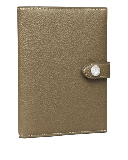 Tory Burch Green Button Leather Passport Case