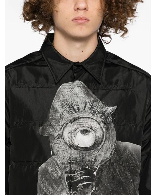 Yohji Yamamoto Shirtjack Met Print in het Black voor heren