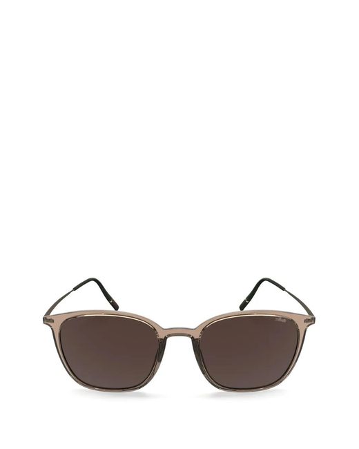 Silhouette Brown Sequoia Square-Frame Sunglasses