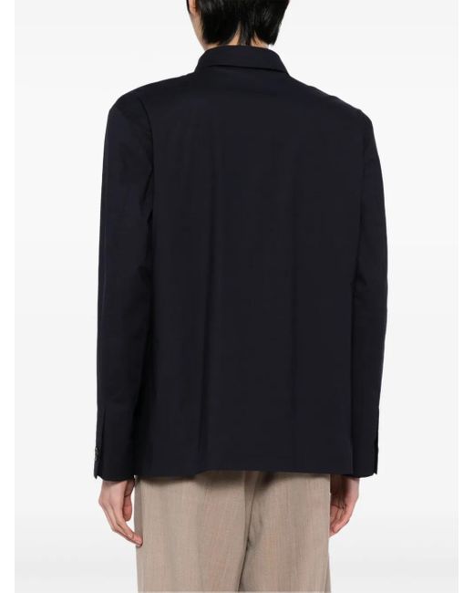 Lardini Blue Flap-Pocket Cotton Shirt Jacket for men