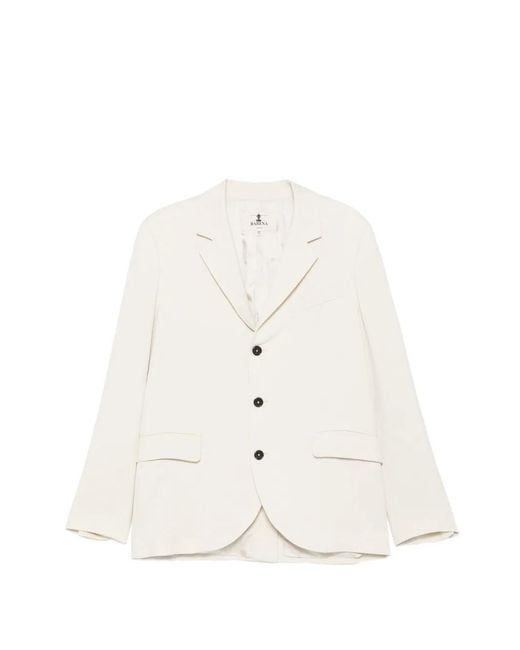 Barena White Buttoned Notched Blazer