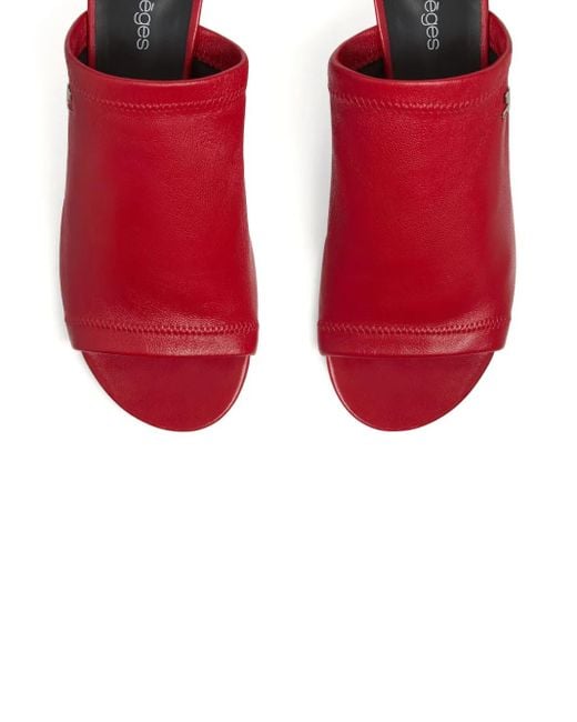 Courreges Red Wet Stretch Mules