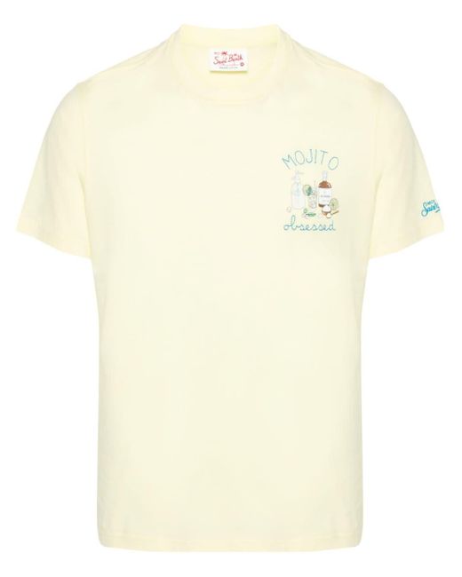 Mc2 Saint Barth Cocktail Mojito T-Shirt mit Stickerei in Natural für Herren