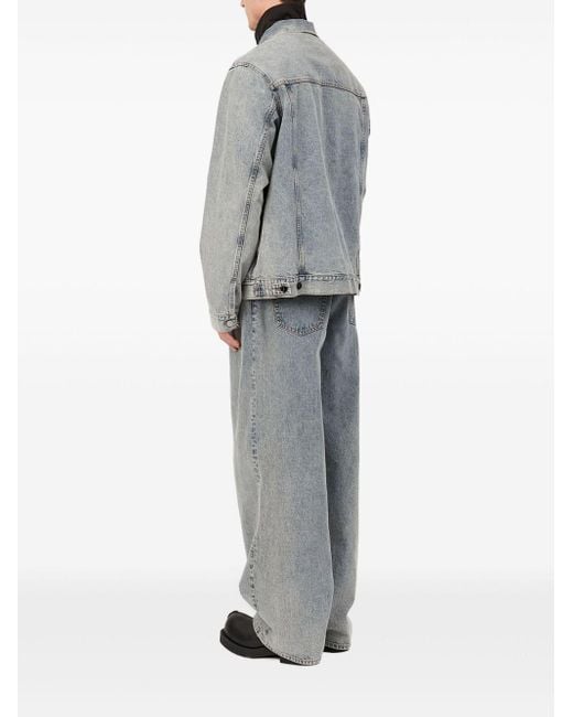 MM6 by Maison Martin Margiela Blue Distressed Denim Jacket for men