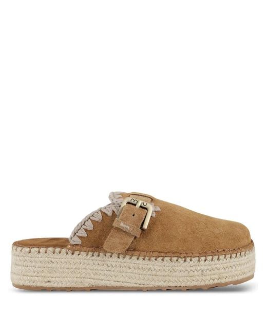 Mou Brown Leather Slippers
