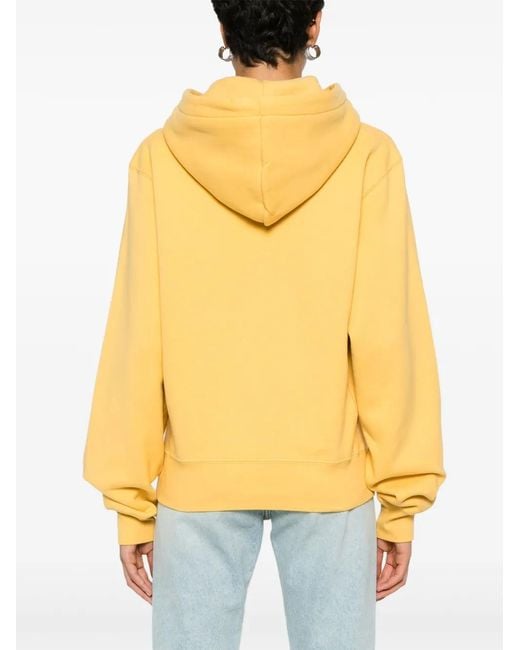 Saint Laurent Katoenen Hoodie Met Logoprint in het Yellow