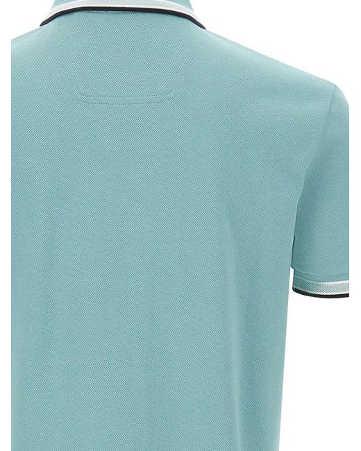Boss Blue Polo Paddy À Bords Rayés for men
