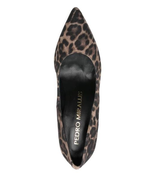 Pedro Miralles Brown Leopard-Print Pointed-Toe Pumps