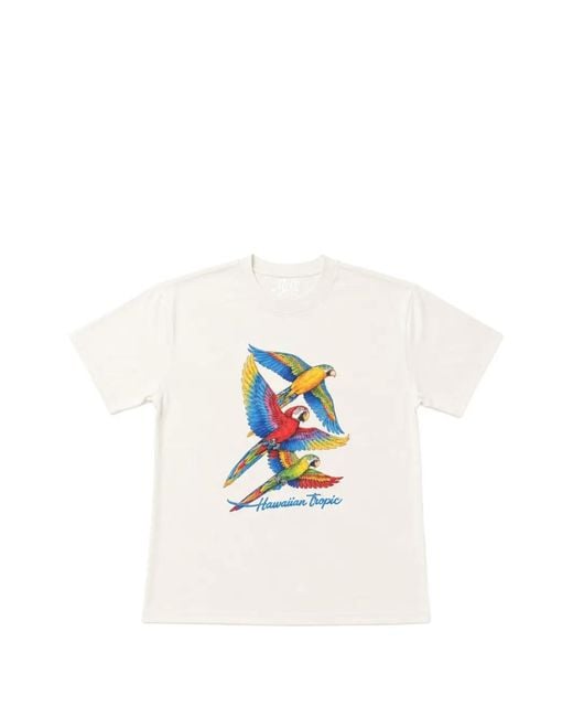 Melt White Parrot-Print T-Shirt for men