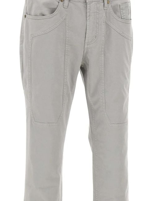 Jeckerson Gray John Five-Pockets Stitching Jeans for men