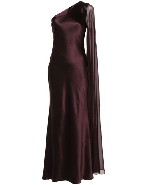 Roland Mouret Purple Silk Satin Maxi Dress