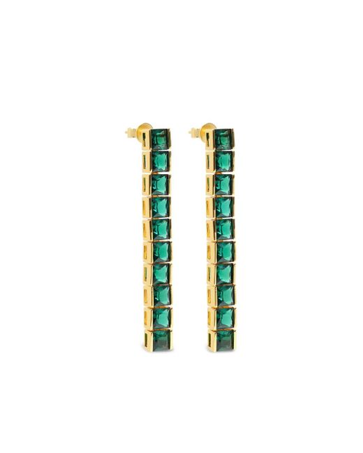 Izabel Display White Tennis-Style Earrings