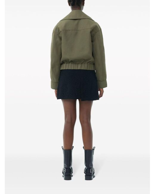 Ganni Green Oversized Collar Jacket