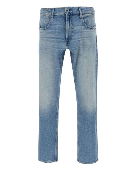 G-Star Blue Logo-Patch Straight Jeans for men