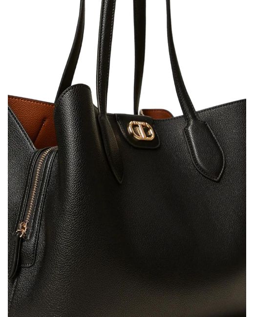 Twinset Black Zip-Fastening Double-Handle Tote Bag