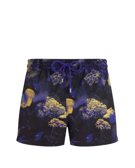Vilebrequin Blue Coral-Print Drawstring Swim Shorts for men