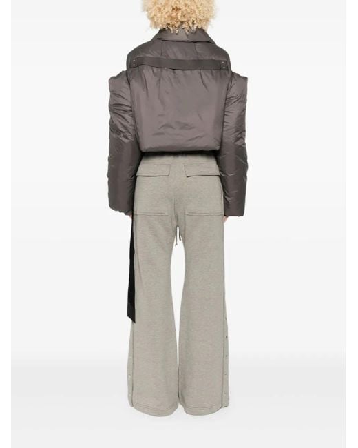Rick Owens Gray Zip-Front Cropped Jacket