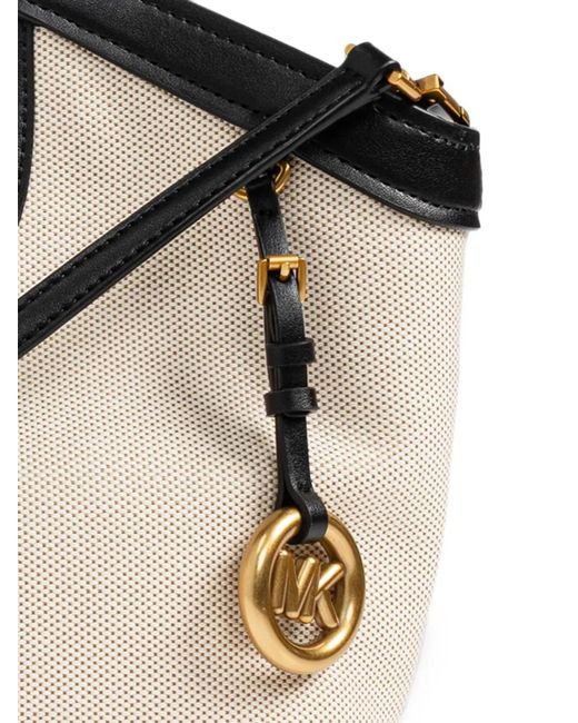 MICHAEL Michael Kors Black Haddie Leather-Trim Tote Bag