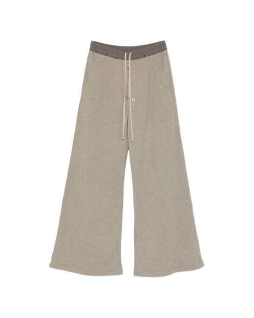 Rick Owens White Drawstring Wide-Leg Trousers for men