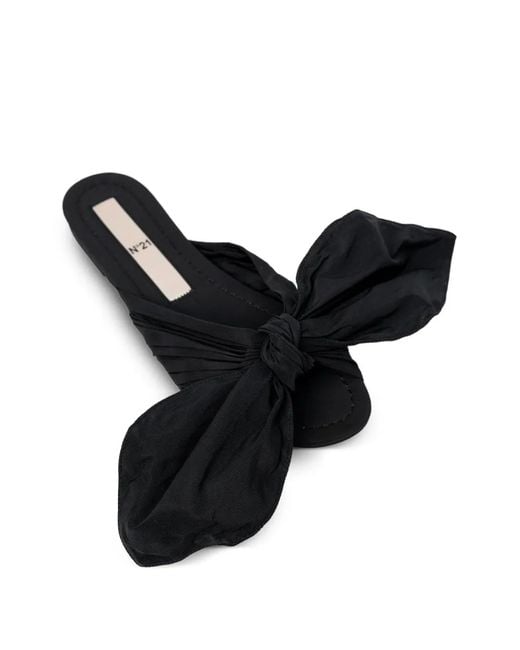 N°21 Black Bow Flat Sandals
