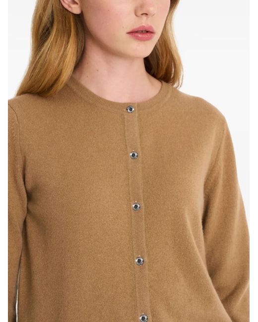 Pringle of Scotland Natural Crew-Neck Cashmere Cardigan