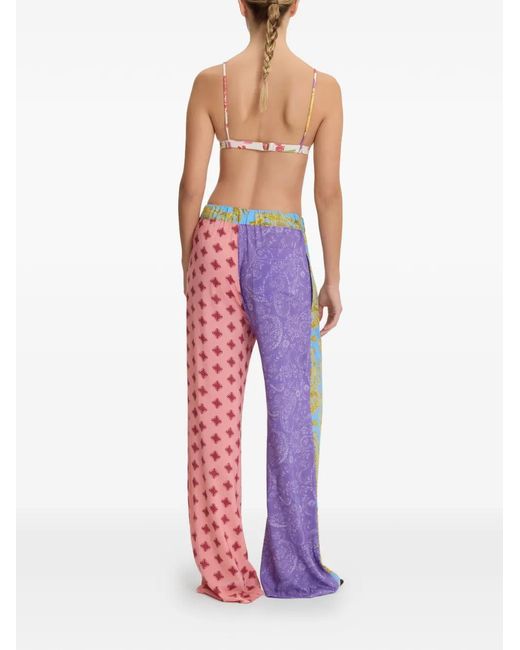 Donde Esteban White Paisley Patchwork Trousers