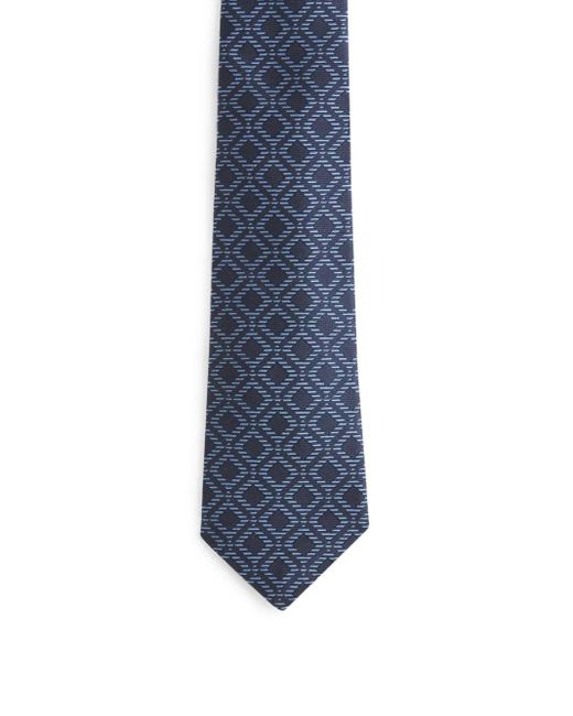 メンズ Kiton パターンジャカード ネクタイ Blue