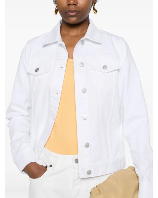 Fabiana Filippi White Button-Up Denim Jacket