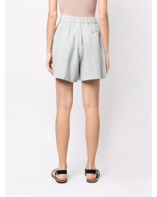 Forte_forte White Tweed High-Waisted Shorts