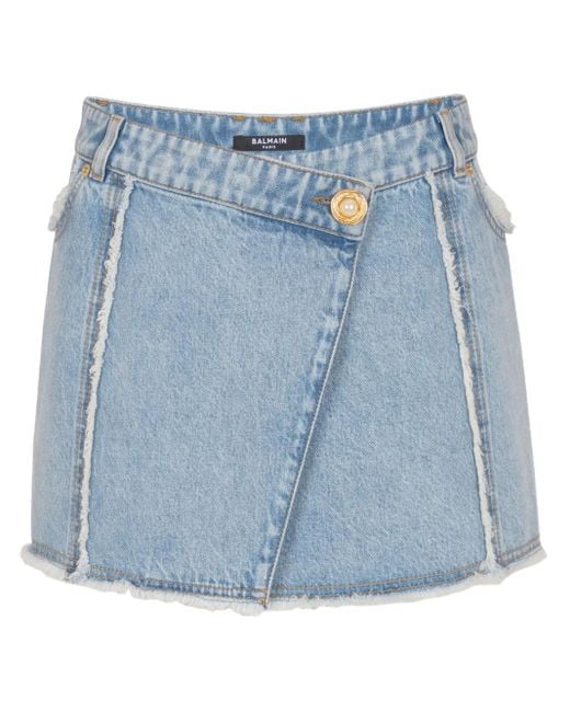 Balmain Blue Denim Minirock