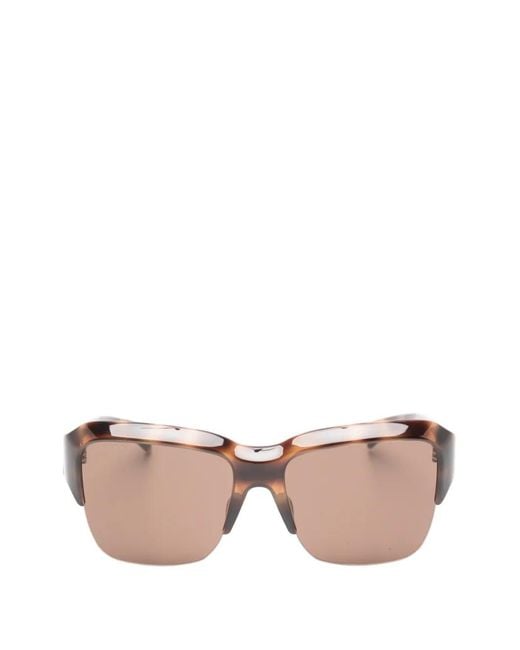 Gucci Pink Tortoiseshell-Effect Geometric-Frame Sunglasses