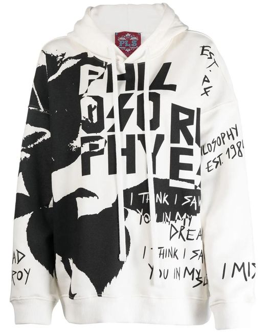 Philosophy Di Lorenzo Serafini White All-Over Graphic Print Sweatshirt