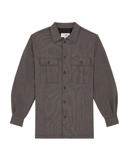 MM6 by Maison Margiela Gray Button-Up Chest-Pocket Dress