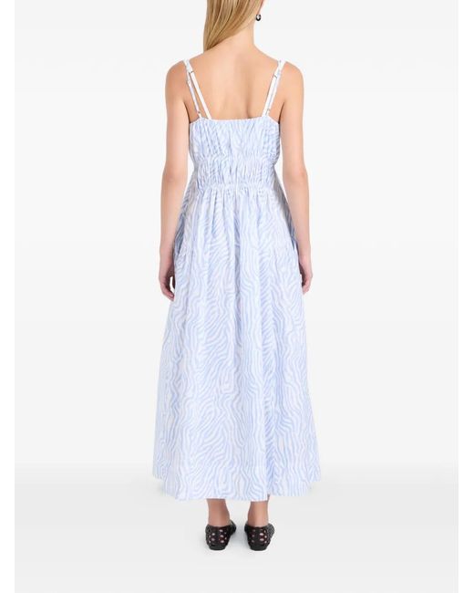 Proenza Schouler Blue Michelyn Zebra-Print Maxi Dress