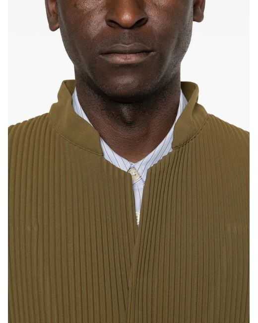 Homme Plissé Issey Miyake Green Blazer À Design Plissé for men