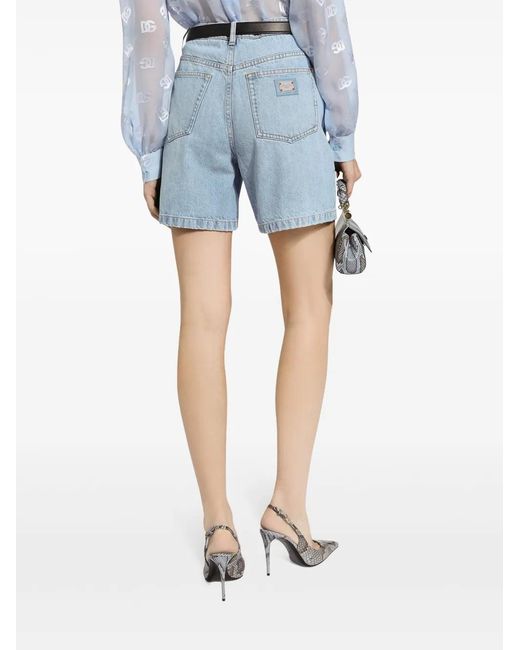 Dolce & Gabbana Blue Cotton Denim Bermuda Shorts
