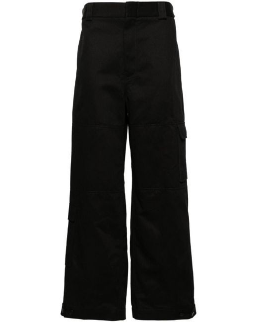 Gucci Black Logo-patch Cotton Cargo Trousers for men