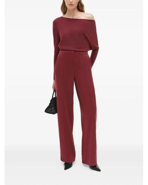 Jonathan Simkhai Red Off-Shoulder Wool Top