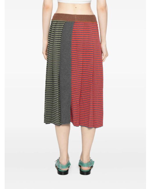 Striped pleated skirt YANYAN KNITS de color Orange