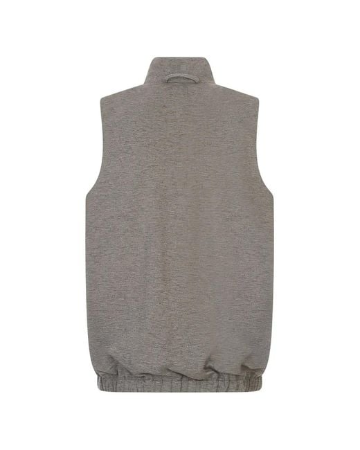 Kiton Gray High-Neck Reversible Gilet for men