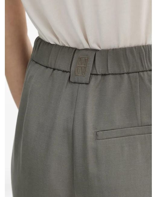 Marc O' Polo Gray Elasticated-Waistband Logo-Patch Trousers