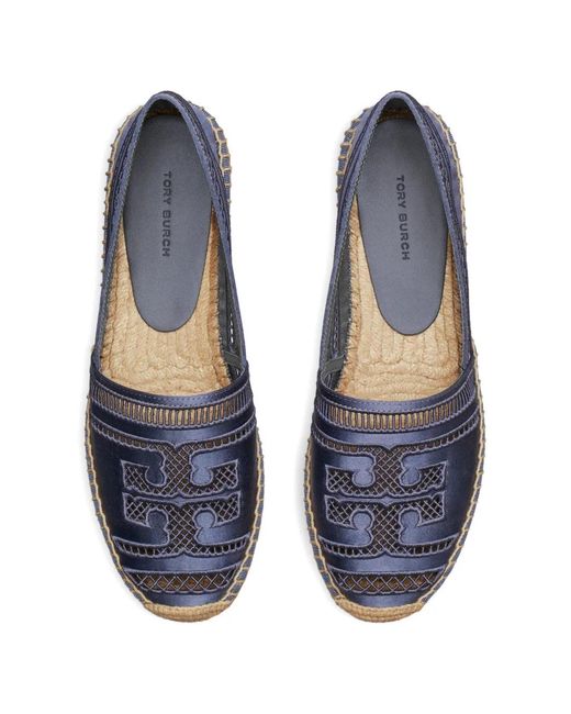 Tory Burch Blue Open Weave Espadrilles